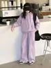 Conjunto Casual Esportivo Novo para Meninas Primavera e Outono Bordado com Letras Calças de Pernas Largas Conjunto de Duas Peças Para Crianças de Meia-Idade e Mais Velhas Roupa da Moda para Outono