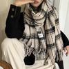 Bufanda de Cuadros de Alta Gama para Mujer Invierno 2024 Nuevo Estilo Coreano Versátil Estudiante Linda Pareja Bufanda Gruesa Cálida