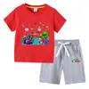 Camiseta infantil de verano 2023, nueva ropa infantil de comercio exterior, pantalones de manga corta de algodón coreano para niños, traje de dos piezas