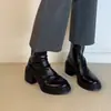 Botas elásticas ajustadas de tacón alto para mujer 2026, botas de moda retro con plataforma y cremallera, elegantes y modernas, botines de punta redonda que aumentan la altura
