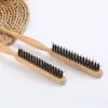Nuevo peine de estilizar con cerdas de jabalí y dientes finos para peinar el cabello, mango largo y esponjoso, cola puntiaguda, adecuado para recogidos y rizos, peine masajeador del cuero cabelludo