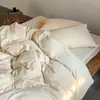 Textura Japonesa Algodão Linho Não Alvejado Não Tingido Refrescante Respirável Conjunto de Quatro Peças