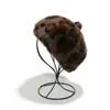 Boina de felpa con estampado de leopardo para mujer, sombrero octagonal versátil de moda para otoño e invierno, imitación de piel de visón, estilo retro japonés, sombrero de artista para adelgazar el rostro