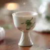 Taza de Té Mariposa Pintada a Mano de Jingdezhen Ruyeguisong para Mujeres, Taza de Maestro de Gama Alta, Taza con Pie Alto y Boca de Flor, Taza para Cata de Té, Juego de Té