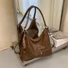 Bolso de Hombro Simple de Gran Capacidad Retro Bolso de Mano de Alta Apariencia de Moda Color Sólido Bolso de Hombro de Diseño Casual Relajado