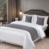 Borde de Cama Defensa Tela Sucia Moderno Simple Lujo Ligero Hogar Hotel Bandera de Cama Toalla de Pie de Cama Color Sólido Ropa de Cama Cubierta de Cama