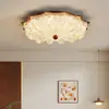 Luminária de teto para quarto, luminária de teto de resina estilo vintage, iluminação de luxo retrô para quarto em formato de pétala, luminária de teto de alta qualidade