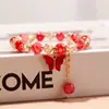 Nuevo Pulsera de Mariposa de Cristal de Imitación Pulsera Sencilla de Cuentas Completas Fuente en Vivo Estudiante Mujeres Joyería Fresca Regalo Japón y Corea del Sur