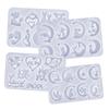 Brincos de resina epóxi de cristal DIY molde de silicone lua em forma de coração amor pingente pai-filho brincos molde de joias