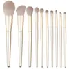 Pincel de Maquillaje Individual Dorado Mango de Madera Suave Pincel para Polvos Rubor Contorno Sombra de Ojos Venta al por Mayor