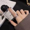 Anillo de Acero Inoxidable de Lujo Ligero Cielo Estrellado, Fila Única o Doble, Joyería que No se Desvanece, Anillo de Acero de Titanio con Diamante, Venta al por Mayor desde el Fabricante