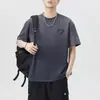 Camiseta de Manga Larga Pesada 300g Verano 2026 Degradado Lavado para Hombre Tendencia Nacional Estilo Americano Japonés Casual