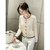 Cárdigan de punto de diseño casual chic estilo coreano, nuevo top elegante fino de manga larga para mujer Otoño 2026
