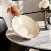 Novo Tigela de Frutas Branca Creme de Alto Valor para Sala de Estar Uso Doméstico Tigela de Frutas Mesa de Centro Tigela para Frutas Secas Conjunto de Pratos para Petiscos