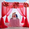 Malla de Gasa Escena de Boda Diseño de Fiesta al Aire Libre Decoración de Fondo Arco de Boda Silla Techo Diseño Malla