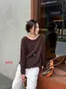 Suéter Básico Macio com Gola Redonda Zhengqi para Mulheres, Tricô de Lã Novo Outono/Inverno, Caimento Solto, Versátil, Manga Longa