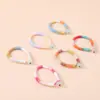 Llavero con anilla y correa de color macarrón en bloques, correa corta tejida fresca para teléfono, accesorio DIY, disponible para dropshipping