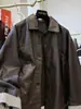 Chaqueta de cuero casual con solapa estilo coreano 2026 para mujer, súper elegante, parka corta única de alta gama para otoño