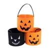Bolsa Tote de Feltro para Halloween, Novo Balde de Abóbora de Feltro Cartoon de Grande Capacidade, Pequena Bolsa Tote Cesto de Armazenamento de Feltro