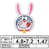Parche de Tela Bordado Parche Bordado de Computadora de Doraemon Accesorios para Ropa Infantil Oso de Dibujos Animados Pegamento Posterior Parche Termoadhesivo Aplique Insignia