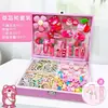 Acessórios de Cabelo Infantis Conjunto Cartoon Caixa de Presente Presente de Aniversário para Menina Caixa de Joias Faixa de Cabelo Laço para Menina Grampo de Cabelo