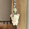 Colgante Flocado Lindo Dibujo Animado Oso Fácil DIY Colgante de Resina Llavero Cadena de Teléfono Móvil Accesorios para Mochila Colgante