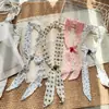 Bufanda de Cuadros Fresca y Sencilla Estilo Coreano con un Toque Juvenil, Moderna y Casual para Salidas, Bufanda de Seda de Primavera, Accesorio de Cuello Delgado y Artístico