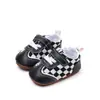 Zapatos de Moda para Bebé de 0 a 1 Año, Tendencia, Velcro, Cuadros, Combinan con Todo, Primavera y Otoño, Transpirables, Suela Suave, Antideslizantes, para Niños Pequeños