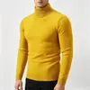 Suéter de Punto Cálido de Cuello Alto para Hombre Otoño/Invierno Estilo Coreano Ajuste Delgado Color Sólido Pulóver Ropa Interior de Punto