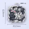 Nuevo Artículo Popular Creativo y Único Colgante Individual Cuadrado de Flor Mariposa de Circonita Materiales para Accesorios DIY Aleación con Goteo de Aceite Venta al por Mayor