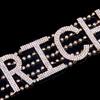 Gargantilla con diamantes de imitación de grandes marcas europeas y americanas, collar personalizado con letras en inglés RICH, collar de moda multicapa estilo hip hop.