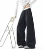 Calça xadrez retrô estilo americano para homens, nova coleção 2026, caimento solto, perna reta, relaxada, perna larga, esportiva, calça comprida casual para homens