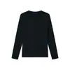 Camiseta Básica de Lana Acetato Tencel para Mujer 2026 Otoño/Invierno Nueva Superior de Cuello Redondo Sencillo Color Sólido Cálida Camiseta de Manga Larga