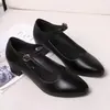 Zapatos de Cuero Suave con Suela Blanda para Primavera y Otoño, Zapatos de Madre, Zapatos de Trabajo de Tacón Medio para Mujer, Zapatos de Baile con Cordones y Tacón Grueso para Mujeres de Edad Media y Mayores
