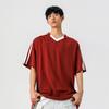 Camisa Esportiva Listrada Retro Americana, Disponível em Tamanhos Grandes M-5XL, Camiseta de Manga Curta para Homens