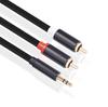 1 m 2 M cobre chapado en oro 3.5 Revolución 2RCA doble Loto conexión teléfono móvil computadora amplificador cable de audio para subwoofer