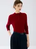 Suéter Feminino de Cashmere Gola Alta Meia-Calça Ajustado ao Corpo, Camisa Base Tricotada de Manga Longa Cor Sólida, Novo Top Outono/Inverno