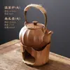 Tetera de Gres con Forma de Calabaza y Asa, Base Calentador de Velas de una Sola Pieza para Estufa de Té para Uso Doméstico, Estufa Pequeña para Preparar Té