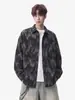 Camisa de manga larga con cuello estilo tie-dye americano para hombre, top fino de primavera y otoño, corte holgado, talla grande, chaqueta camisa casual para adolescentes