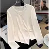 Camiseta de manga larga con diseño de abertura de aire para mujer Otoño 2026 Ajustada Favorecedora Versátil Capa Base