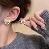 Pendientes sencillos de moda plisados con pintura de amor para mujer, elegantes y modernos, para ir al trabajo, 2024.