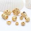 Cuentas espaciadoras de oro antiguo para hacer uno mismo, accesorios de oro arena, collar, colgante, pulsera, cuentas sueltas, material de joyería
