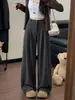 Pantalones de traje para mujer color blanco roto, nuevo estilo primavera y otoño, rectos de cintura alta, holgados, adelgazantes, pierna ancha, pantalones casuales fluidos