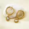 Pendientes de Lujo Ligero de Nicho de Gama Alta con un Estilo Versátil y Elegante, Acero Inoxidable Chapado en Oro de 18 Quilates, Pendientes con Colgante de Circonita en Forma de Corazón para Mujer