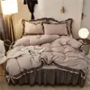 Origem Nantong jardim secreto explosões renda preta conjunto de quatro peças estilo princesa saia de cama 1.5/1.8m cama uma geração de cabelo