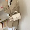 Fio de bordado com padrão de losango bolsa pequena feminina 2026 novo estilo moderna versátil bolsa transversal com corrente mini bolsa requintada bolsa quadrada pequena
