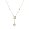 Bestseller Transfronterizo Aogu: Collar Versátil para Mujer, Ligero, de Lujo y Gama Alta, de Acero Inoxidable con Circonita Cúbica Cuadrada Recubierta al Vacío