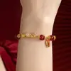 Pulsera del Año del Dragón 2024, nueva pulsera de plata de ley con cuentas de doble dragón, pulsera femenina de dragón con cuentas de ágata roja