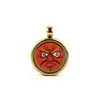 Pingente de Caixa Gawa Thangka dos Cinco Budas da Riqueza em Aço Inoxidável Mini Thangka Estilo Xizang 1,5cm