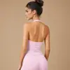 Top de tirantes sin costuras Dfyne Impact, largo, con almohadillas removibles de tres capas en el pecho, alta elasticidad, espalda hermosa, ajustado, ropa interior para yoga